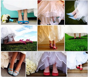 wedding dress color and shoes