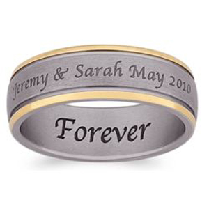 Engraved wedding bands - names and wedding date