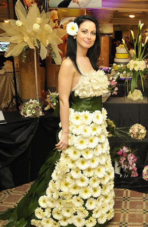 Floral wedding dress 